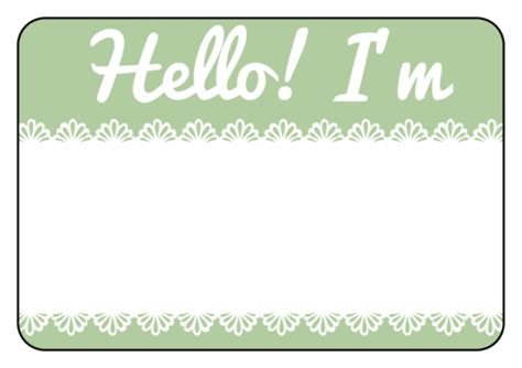 Green lace name tag template for events | Name tag template, Tag template, Name tags