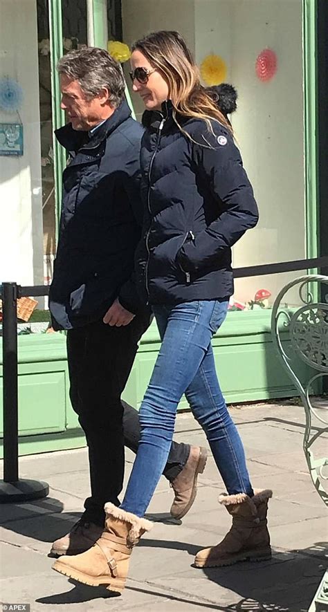 Hugh Grant Steps Out With Wife Anna Eberstein For A Sunny Stroll In Somerset Daily Mail Online