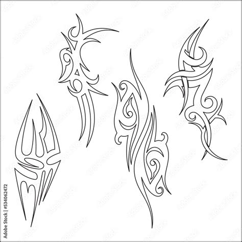 Patterns Of Tribal Tattoo Set Fully Editable Eps 8 Vector Illustration