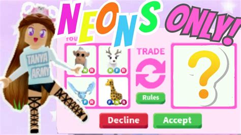 Trading Neon Legendary Pets Only Adopt Me Roblox Youtube