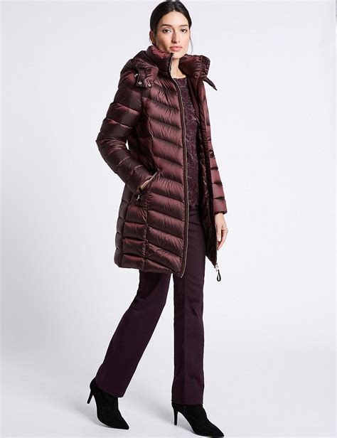 Down And Feather Padded Jacket With Stormwear Vintage Per Una Mands