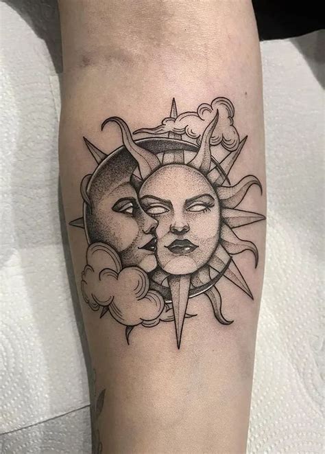 Stylish Sun And Moon Tattoos Beautiful New Sun And Moon Tattoo
