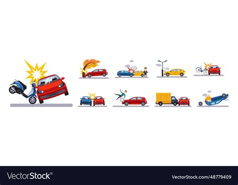 car accident on the road and traffic incident vector image