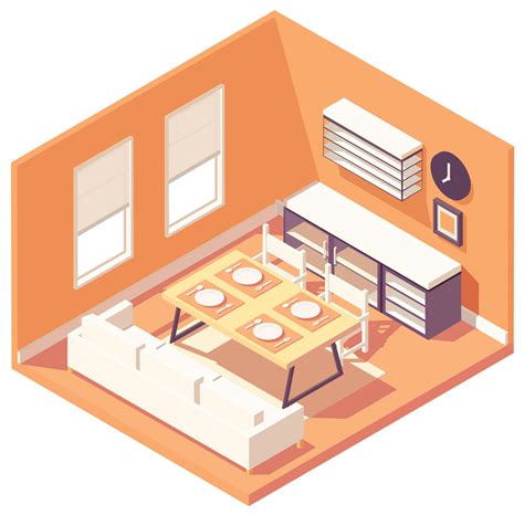 Isometric Dining Room 1265991 Vector Art At Vecteezy
