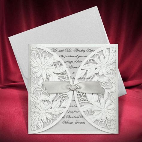 Beautiful Invite Original Invitations Silver Color Wedding Invitation