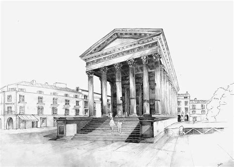 Architectural Drawings Of Historic Buildings Perspective Drawing