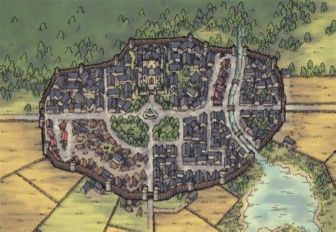 Woodside 2 Minute Tabletop Fantasy City Map Fantasy World Map