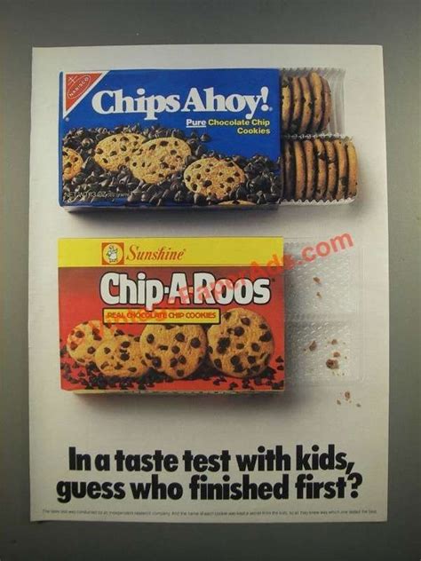 1986 Sunshine Chip A Roos Choclate Chip Cookies Ad In A Taste Test