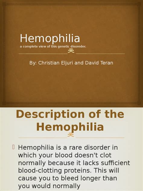 Hemophilia Ppt 3 8 2015 Pdf