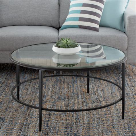 Coffee table is 31 x 31 unique, architectural and very modern round, glass and chrome coffee table. Birch Lane™ Harlan Round Coffee Table & Reviews | Wayfair