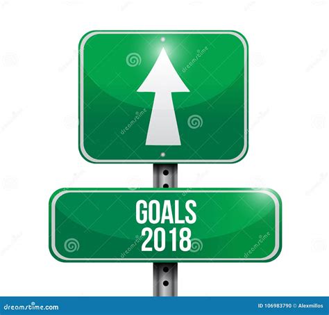 Goals 2018 Road Sign Illustration Design Stock Illustration