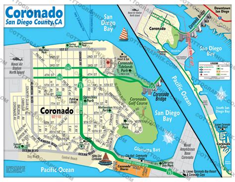 Coronado Tourist Map San Diego County Ca Otto Maps