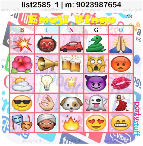 Bingo Tambola Housie Emoji Designs