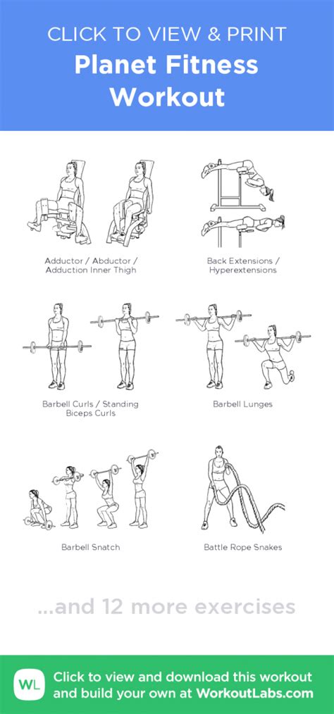 Planet Fitness Workout Click To View And Print This Illustrated