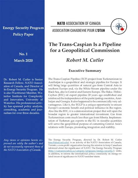 PDF The Trans Caspian Is A Pipeline For A Geopolitical