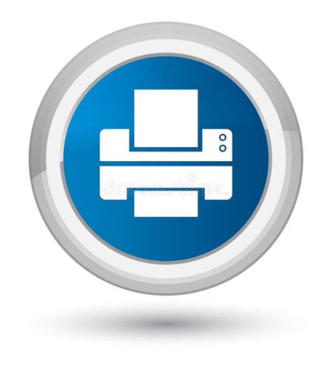 Printer Icon Prime Blue Round Button Stock Illustration Illustration