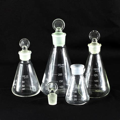 50100150250ml Glass Erlenmeyer Flask Conical Bottle Lab Chemistry