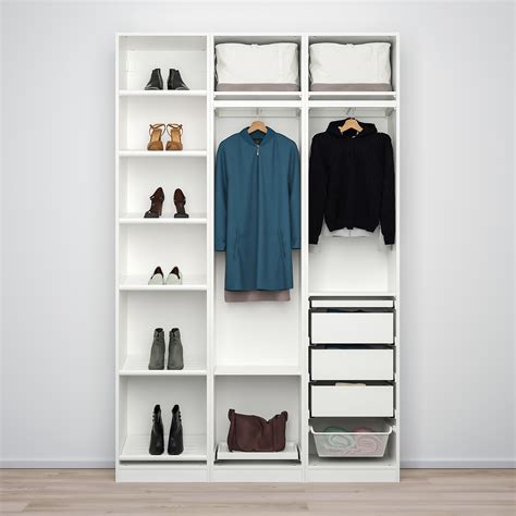 This option of the pax wardrobe features 5 drawers with other storage options like shelving and clothing rods. PAX/BERGSBO/VIKEDAL - wardrobe combination, white/mirror ...