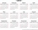 2018 Free Annual Calendar Template - Printable Blank Calendar.org