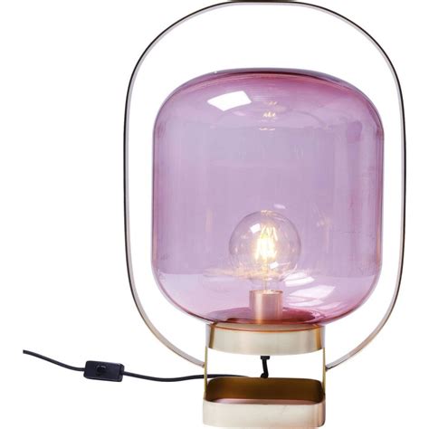 The lamp comes in a wide range of metallic colors, platinum, dark gold, metal, blue, pink and violet. Fuchsia glass table lamp - Jupiter - Kare Design