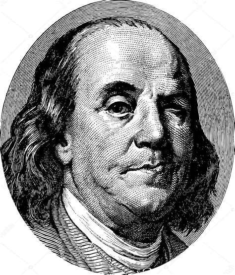 Benjamin Franklin Winking Portrait From Us Dollar Bill Premium Vector