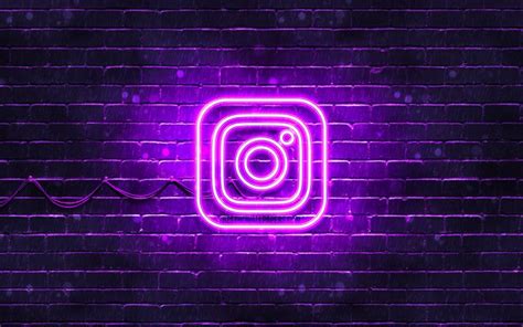 Télécharger Fonds Décran Logo Violet Instagram Mur De Briques Violet