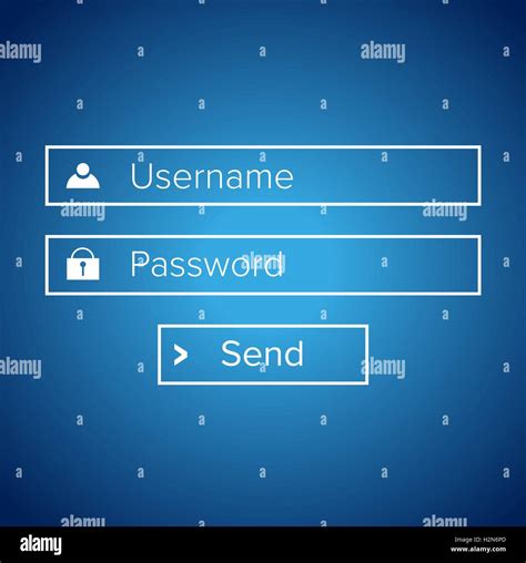 Login Form Vector Blue Stock Vector Image And Art Alamy