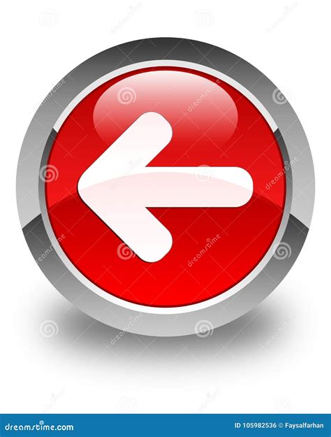 Back Arrow Icon Glossy Red Round Button Stock Illustration