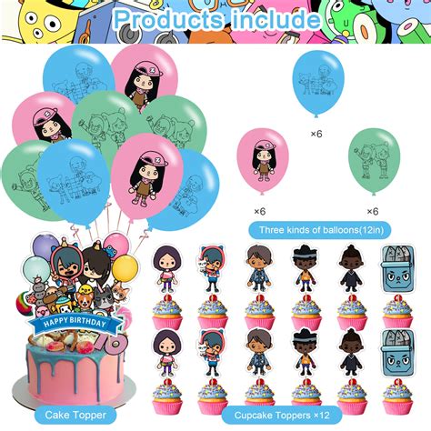 The Toca Life Party Decorations Toca Bo Ca Cartoon Birthday Party