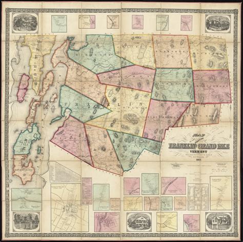 Map Of The Counties Of Franklin And Grand Isle Vermont Digital