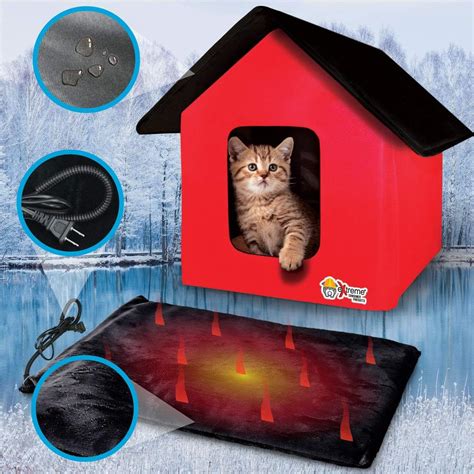 Extreme Consumer Products New 2020 Indooroutdoor Red Cat House