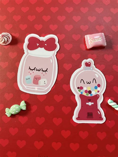 Kawaii Candy Shop Set Glossy Vinyl Stickers Cute Stickers Etsy Uk