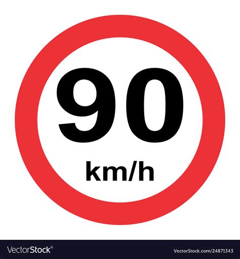 Speed Limit Traffic Sign 90 Royalty Free Vector Image