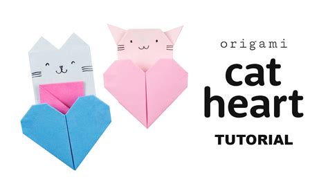 Origami Cat Heart Tutorial Collab With Origami Tree Paper Kawaii