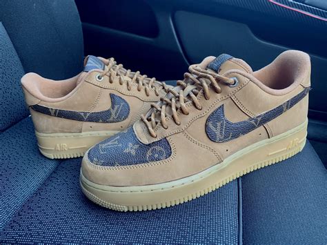 Custom Tan Lv X Air Force 1 Low Derivation Customs Custom Sneakers