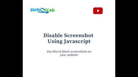 Disable Screenshot Using Javascript YouTube