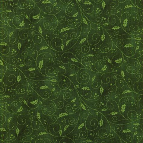 0784 004 Holiday Accents Classics Holly Swirl Green Fabric Rjr