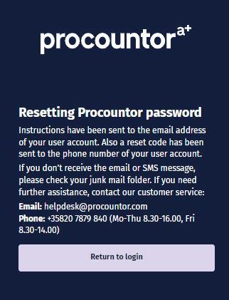 Personal Password Is Lost Procountor