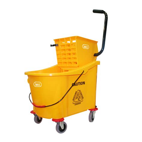 Mop Bucket with Side Press Wringer, IMEC SP31 - Super Dry Mopping Bucket, 36L (Yellow) - IMEC ...