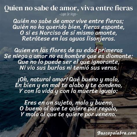 Poema Quien No Sabe De Amor Viva Entre Fieras De Lope De Vega