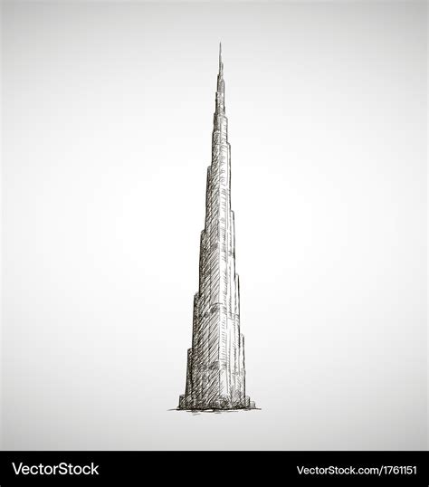 Burj Khalifa Dessin De Vecteur Style De Croquis Illustration De Images