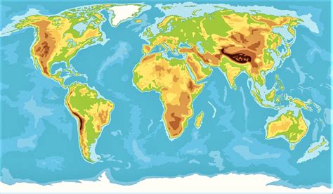 Mapamundis físicos para imprimir Mapas del mundo físico de todo tipo