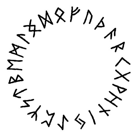 Vector Set Of Ancient Old Norse Runes Elder Futhark 24 Runes In Circle