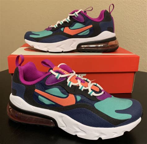 Nike Air Max 270 React Shoes Youth 5y Womens Size 65 Purple Blue