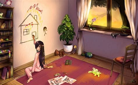 Anime Kız Hanako Ikezawa Katawa Shoujo Basit Arka Plan Görsel Roman