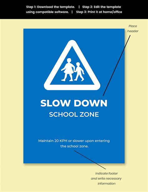 School Zone Sign Template In Word Psd Illustrator Download
