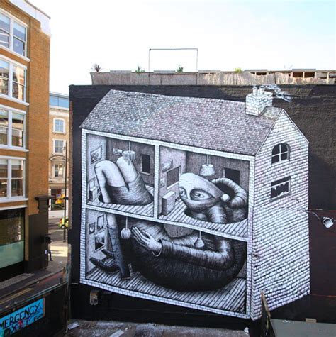 Phlegm Creates A New Mural In East London Uk Street Art Street Art