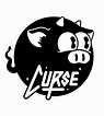 a black and white logo with the word curse on it