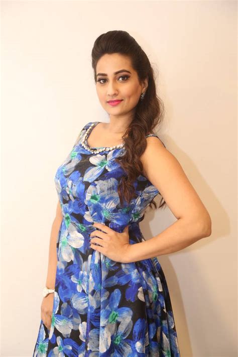South Indian Tv Actress Manjusha Stills In Blue Dress Indian Tv Actress