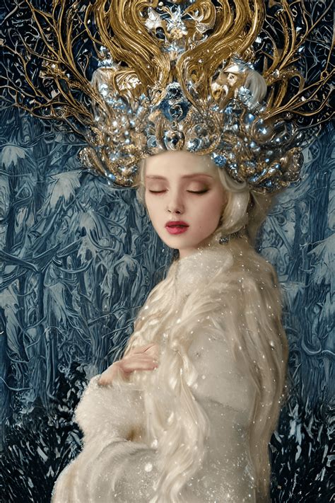 Beautiful Pale Snow Queen Graphic · Creative Fabrica